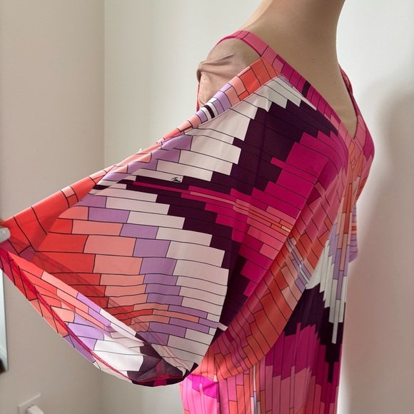 Trina Turk Catina Multicolor Cut Out Cold Shoulder Sleeve Low Back Dress Size S - Picture 6 of 11